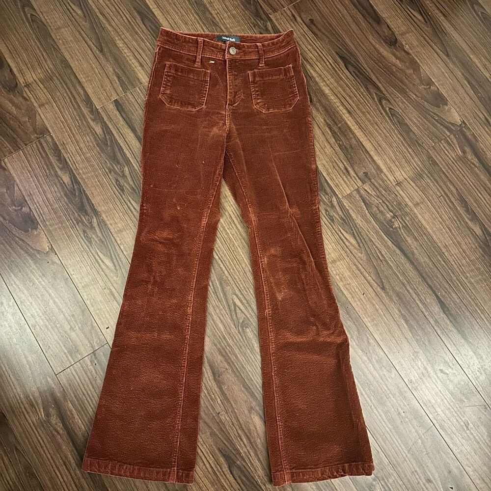 Modcloth Rust Boot Cut Corduroy Pants